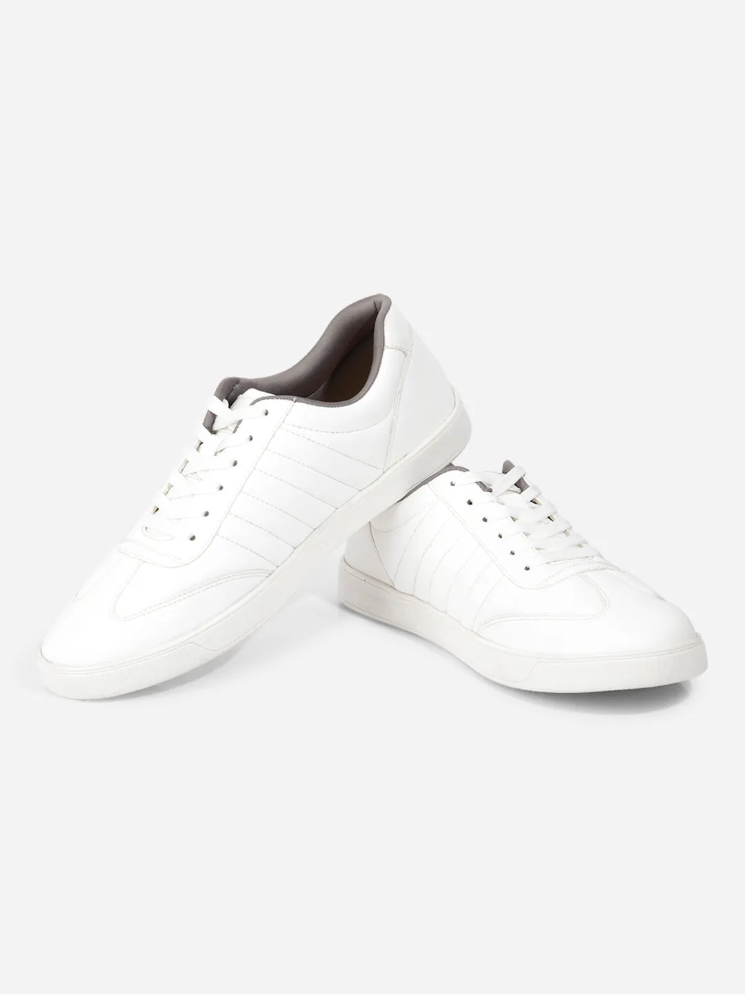 Men's White Lace Up  Sneakers IX6020