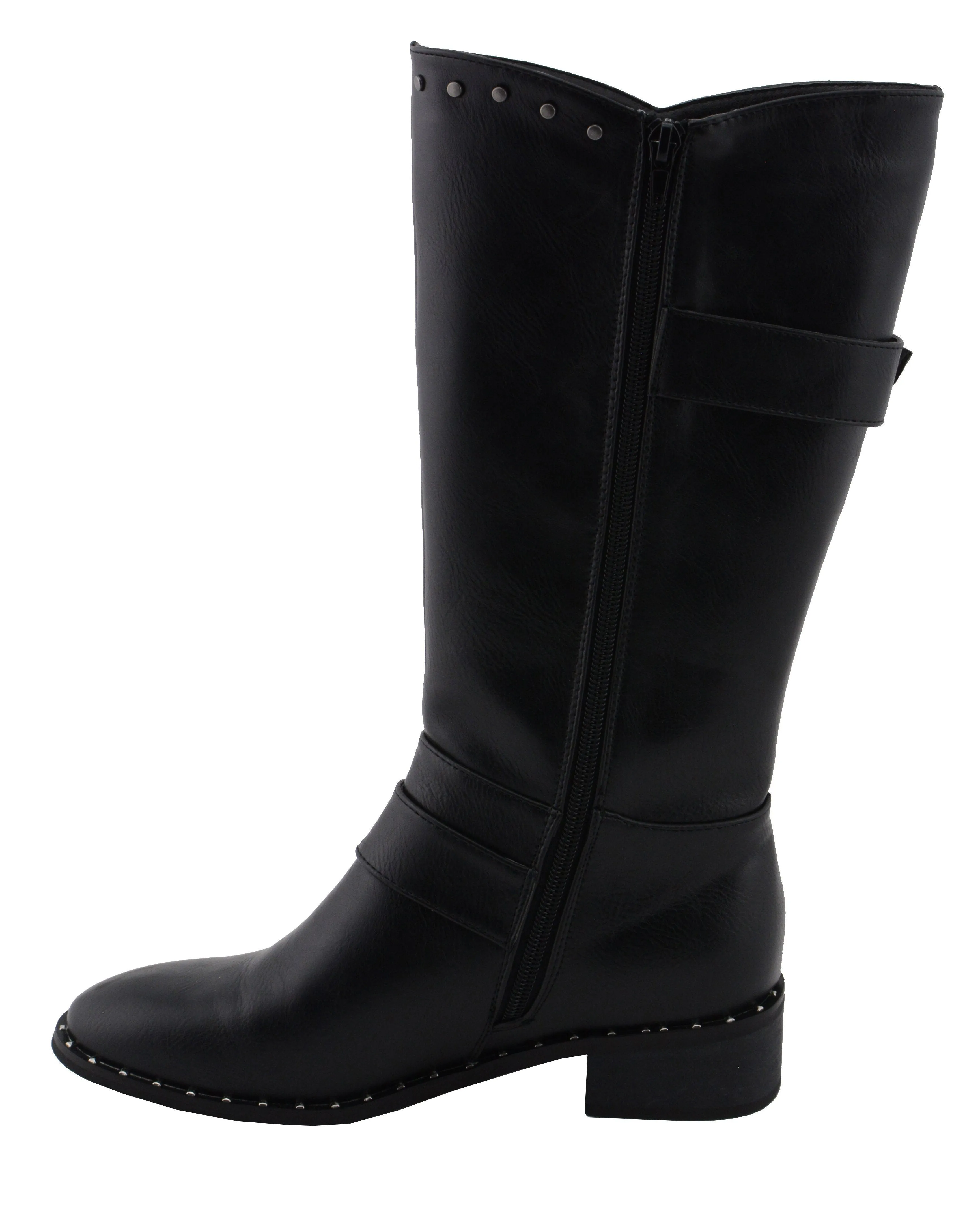 Milwaukee Leather MBL9423 Women's Black Studded Fashion Casual Boots with Studded Outsole