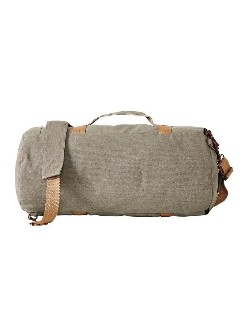 Mona B Grey 100% Cotton Canvas Duffel Gym Travel and Sports Bag with Stylish Design for Men and Women