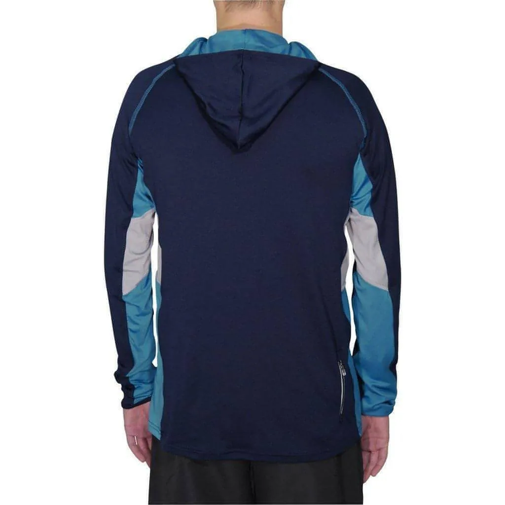 More Mile More-Tech Half Zip Mens Running Hoody - Blue