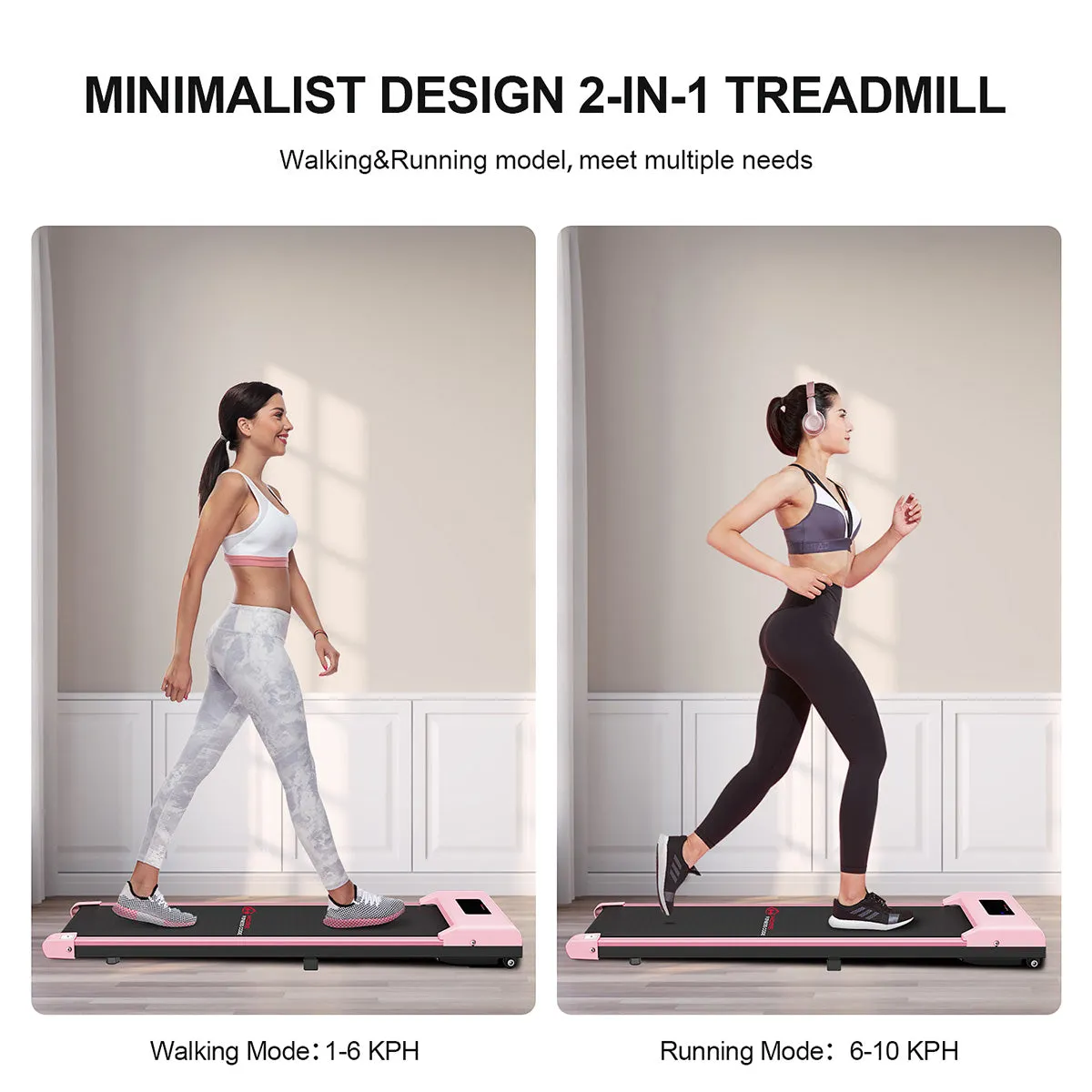 Motorised Treadmill Indoor Walking Pad Running Machine Multi-Speed 1-10KM/H