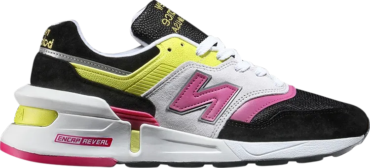 New Balance 997S Made In USA 'Black Pink Yellow' Sneakers, Black