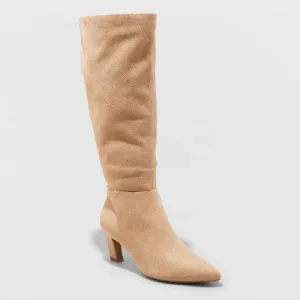 New - Women's Raye Tall Dress Boots - A New Day Taupe 6