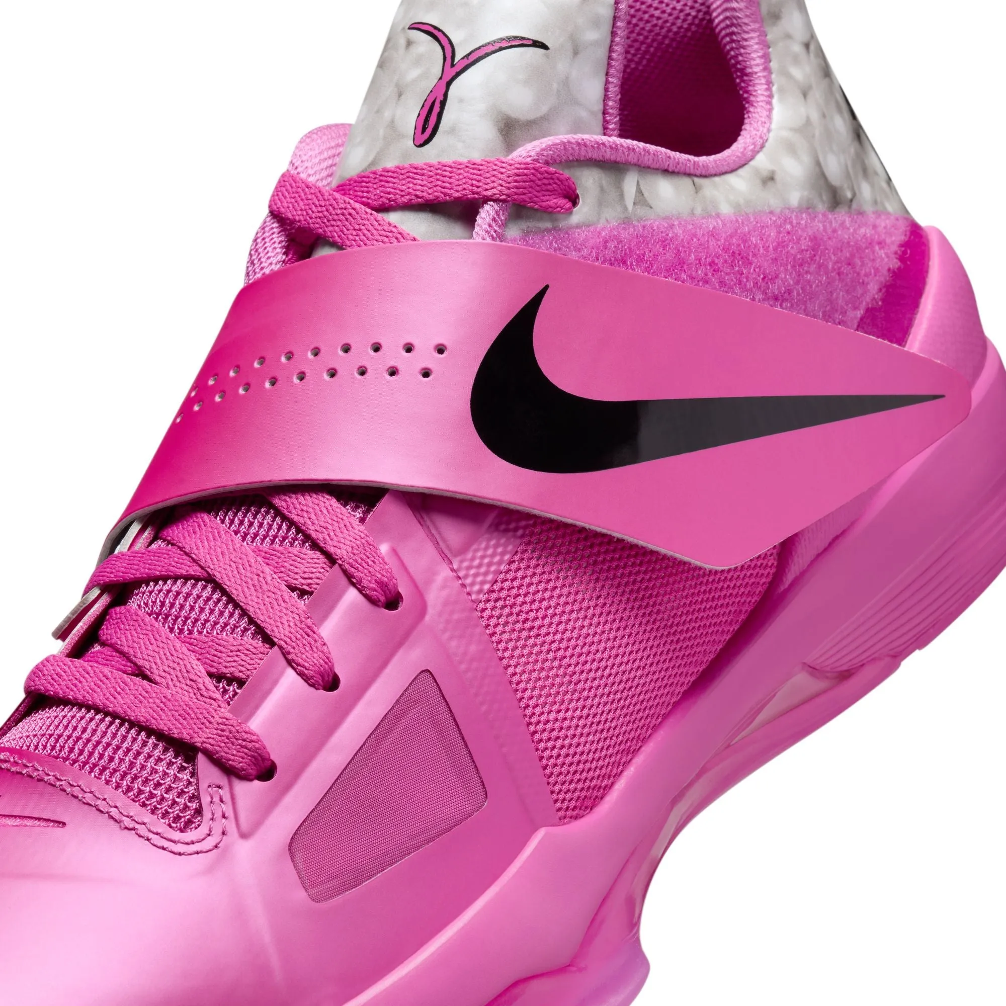 Nike KD 4 :" Aunt Pearl" Pinkfire II/Black-Metallic Silver HF9098-600