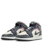 Nike Kid's Air Jordan 1 Mid SE Shoes - Anthracite / Sail / Red Stardust