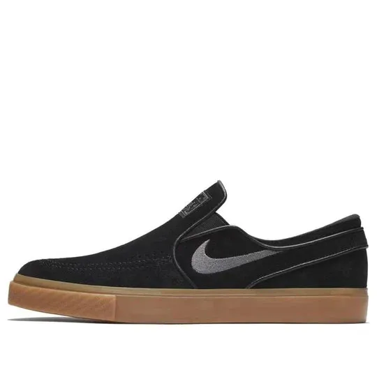 Nike Shoes SB Zoom Stefan Janoski Slip-On - Black/Gum Light Brown-Gunsmoke