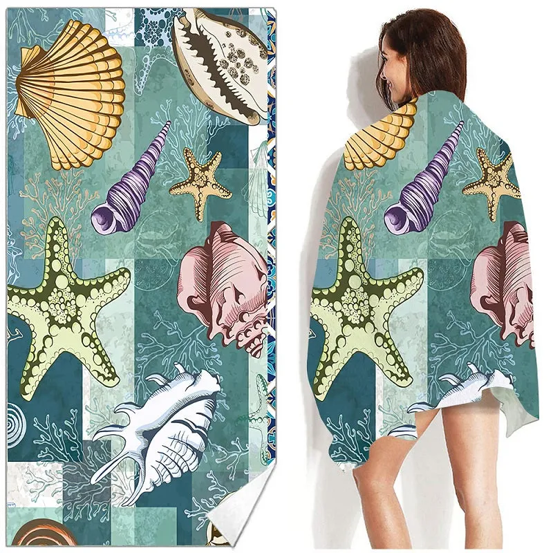 Outdoor Quick Dry  Bohemian Print Portable Big Beach Towel