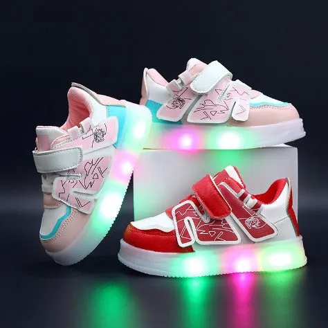 Patch Detailed LED Shoes - Red