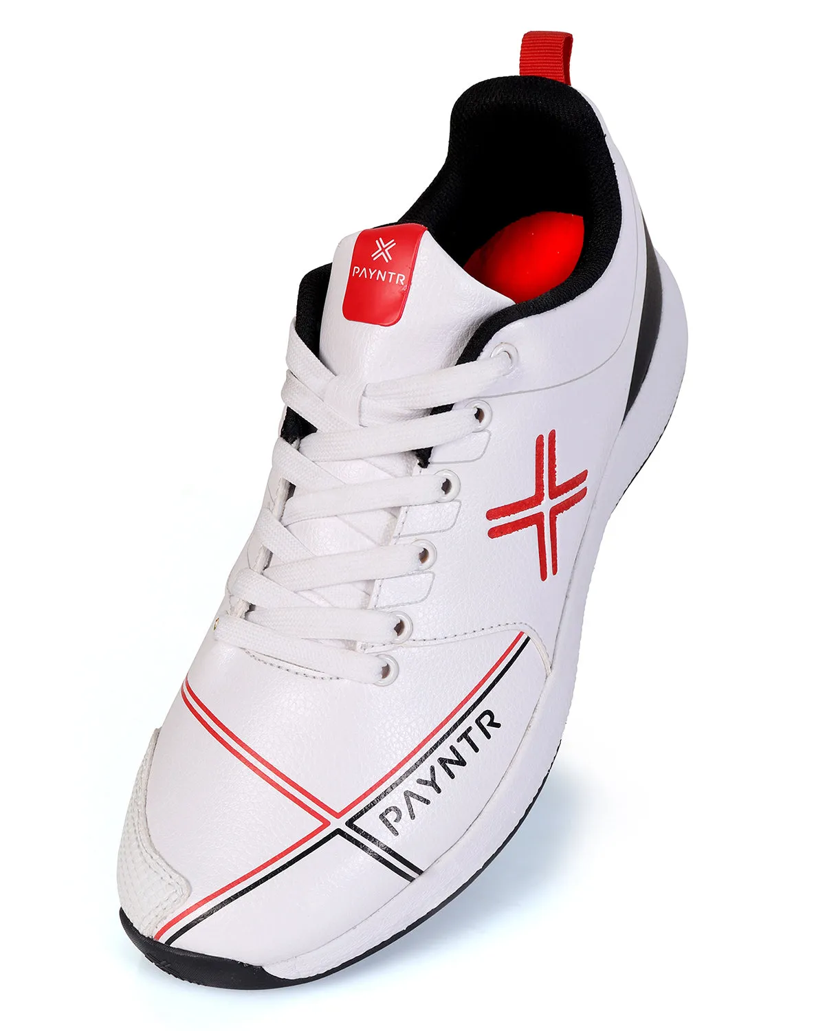 Payntr X Pimple Cricket Shoes - Rubber - White/Black