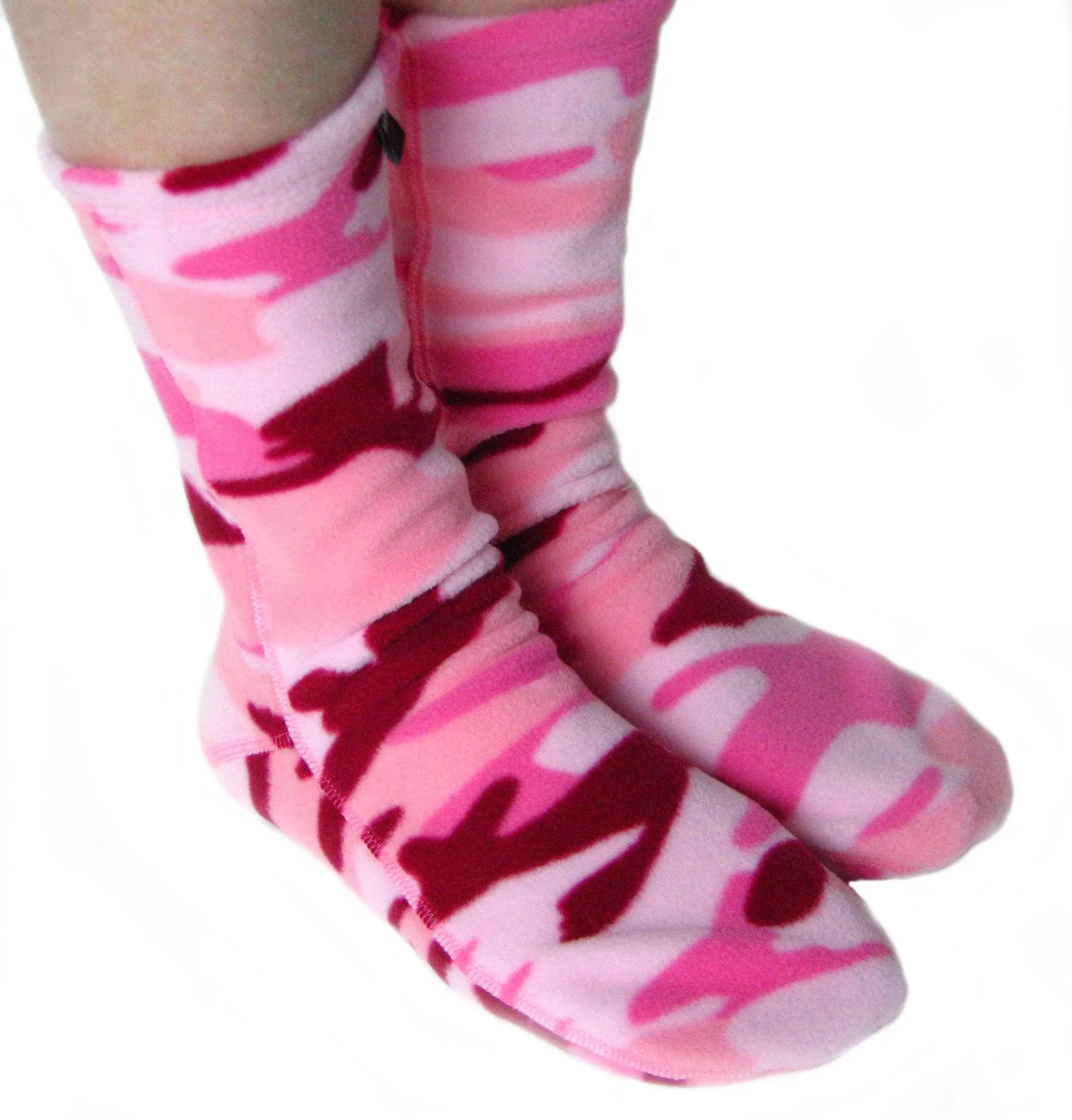 Polar Feet Fleece Socks - Pink Camo