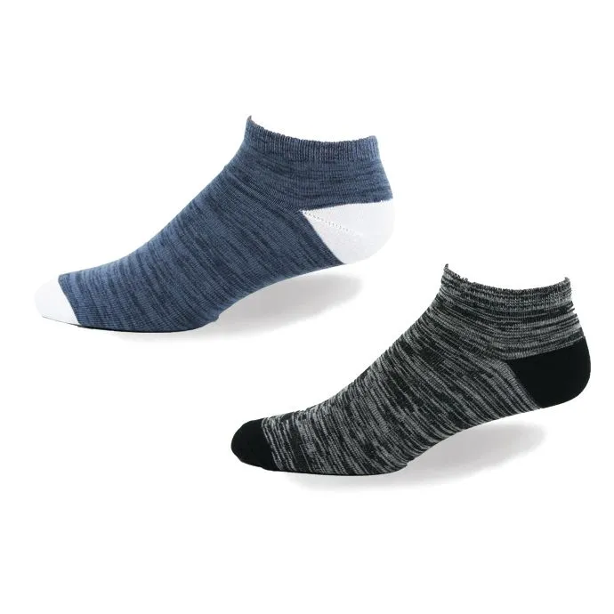 "Space Dye Ped" 80% Combed Cotton Low-Cut Ankle Socks 2pk by Point Zero-Large