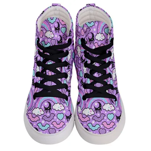 Rainbow spooky bats women's hi-top sneakers [made to order]