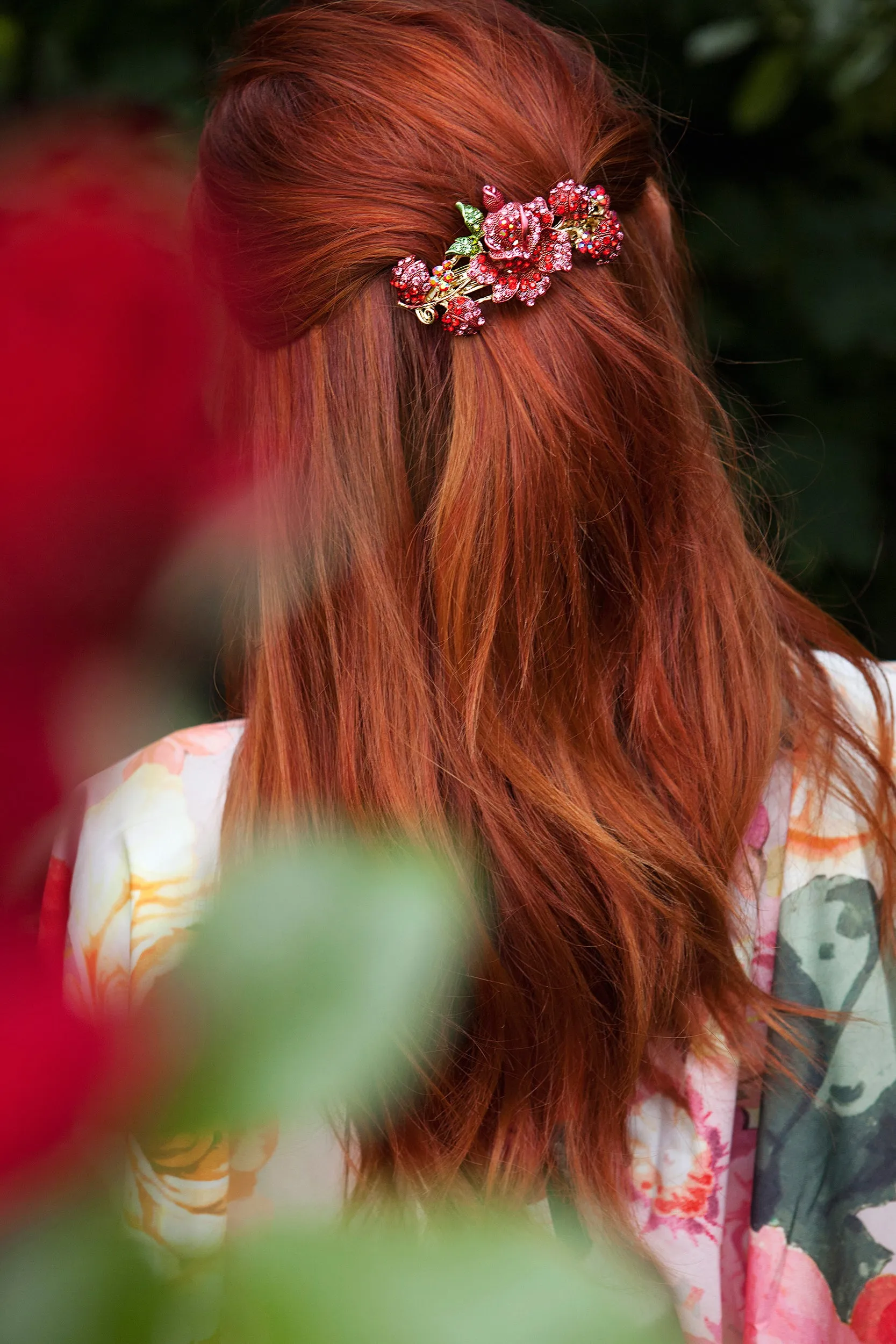 Red Flower Hair Clip