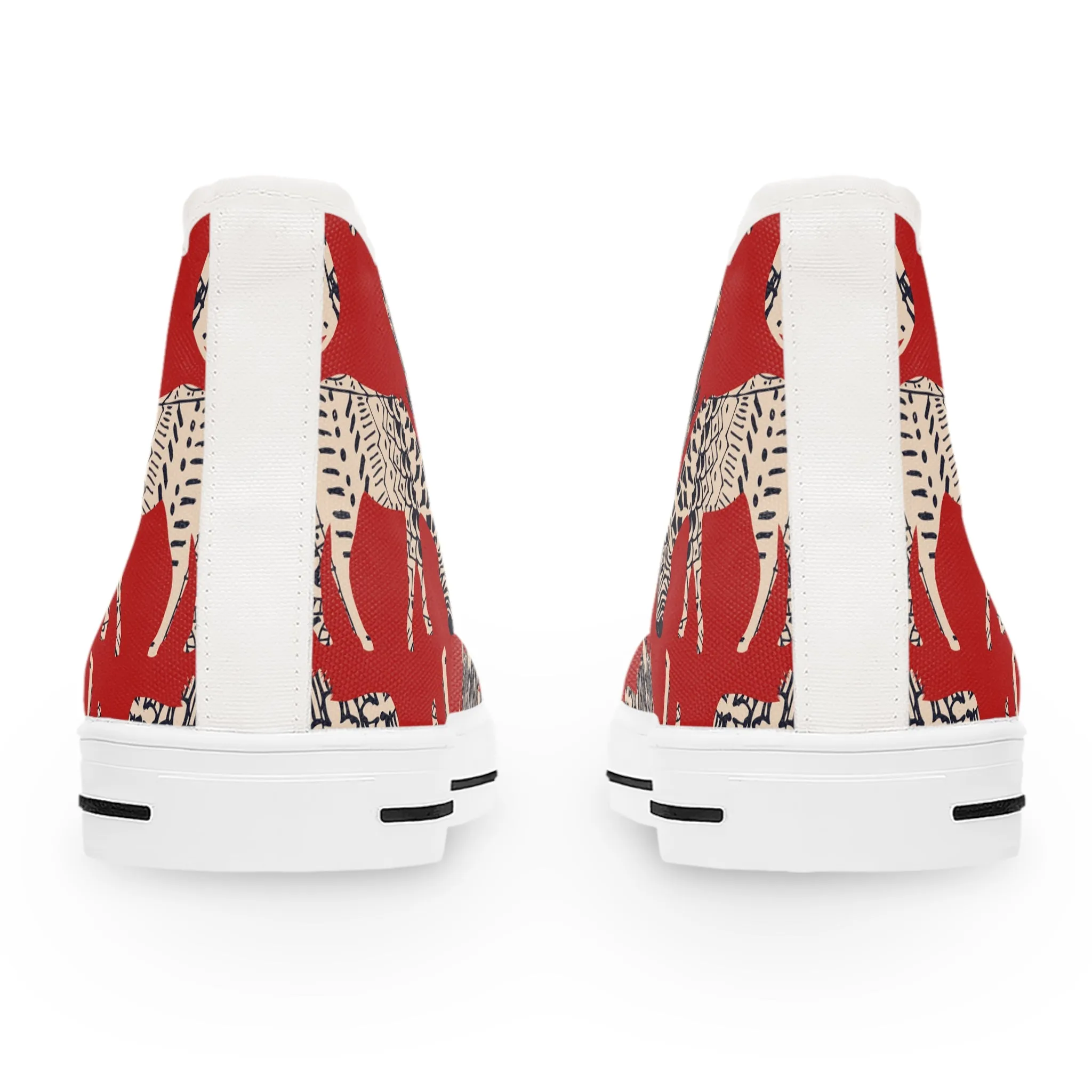 Red Zebras Women's High Top Sneakers