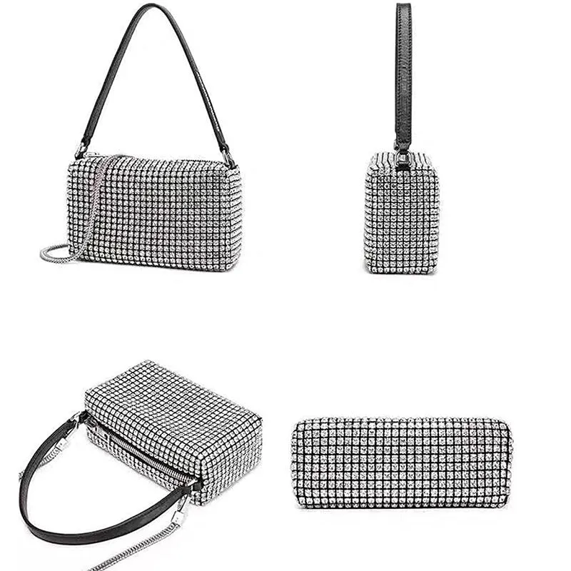 Rhinestone Sparkling Crystal Crossbody Bags with Chain for Women