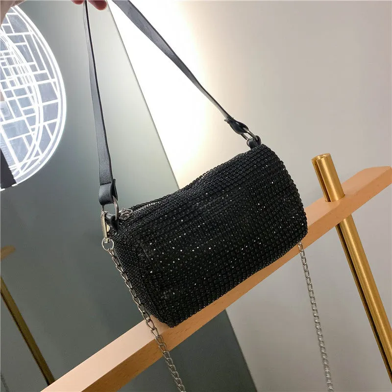 Rhinestone Sparkling Crystal Crossbody Bags with Chain for Women