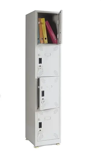 S SHUBHAM FURNITURES PVT. LTD. Steel 4 Door Locker | 4 Door Personal Locker | 4 Door Gym Locker | 4 Door School Locker | File Storage Locker Home Office | Off White