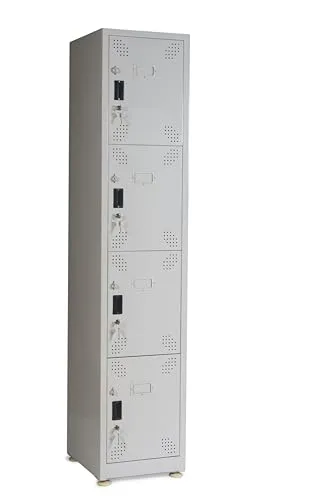 S SHUBHAM FURNITURES PVT. LTD. Steel 4 Door Locker | 4 Door Personal Locker | 4 Door Gym Locker | 4 Door School Locker | File Storage Locker Home Office | Off White