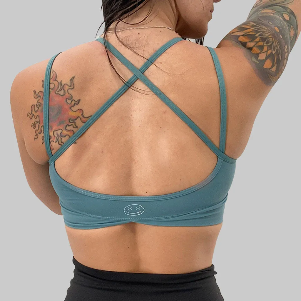 Salty Savage Ladies "Gradient Drip OG Smile” V Cut Sports Bra