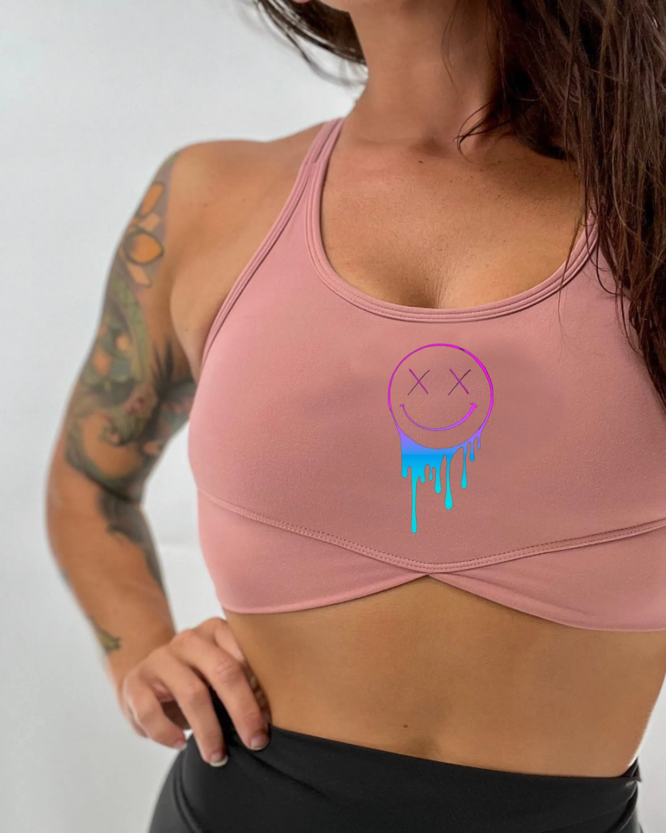 Salty Savage Ladies "Gradient Drip OG Smile” V Cut Sports Bra