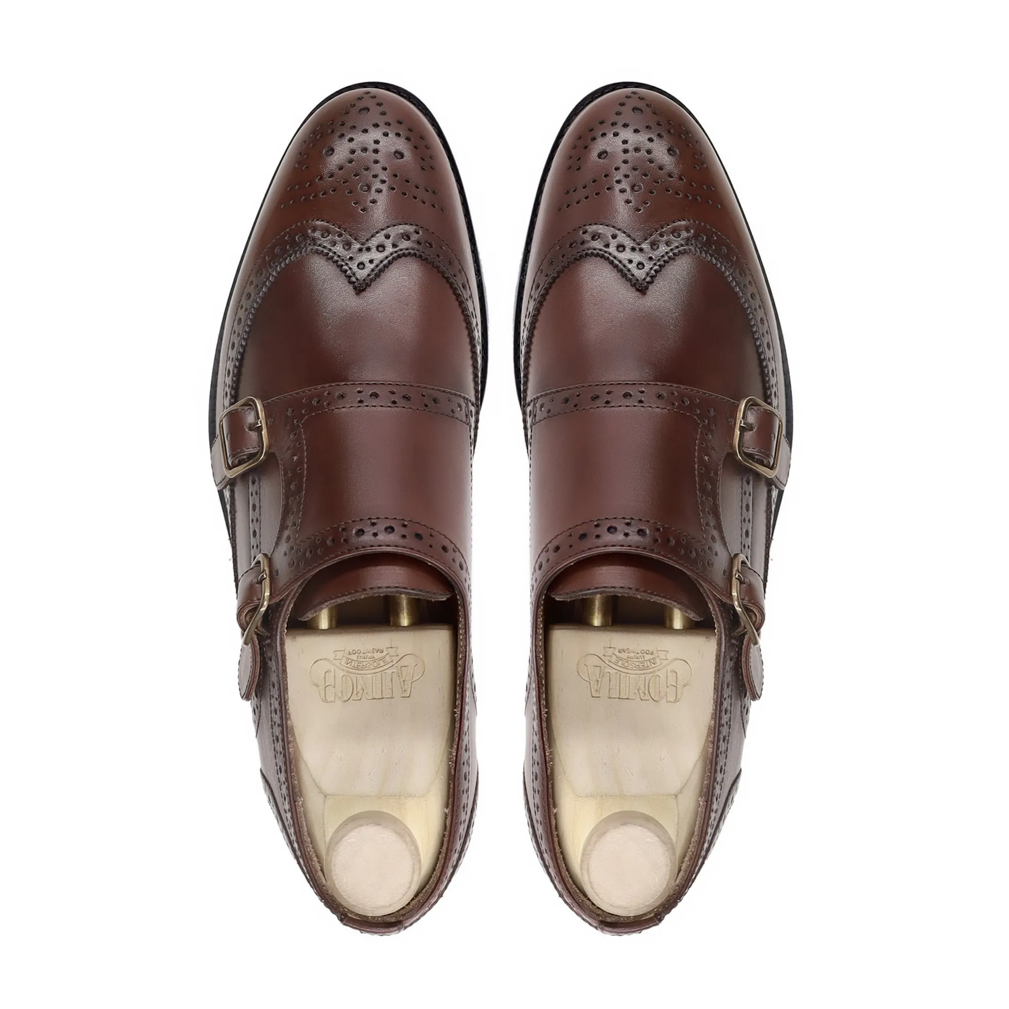 Savanna - Men's Brown Calf Leather Double Monkstrap