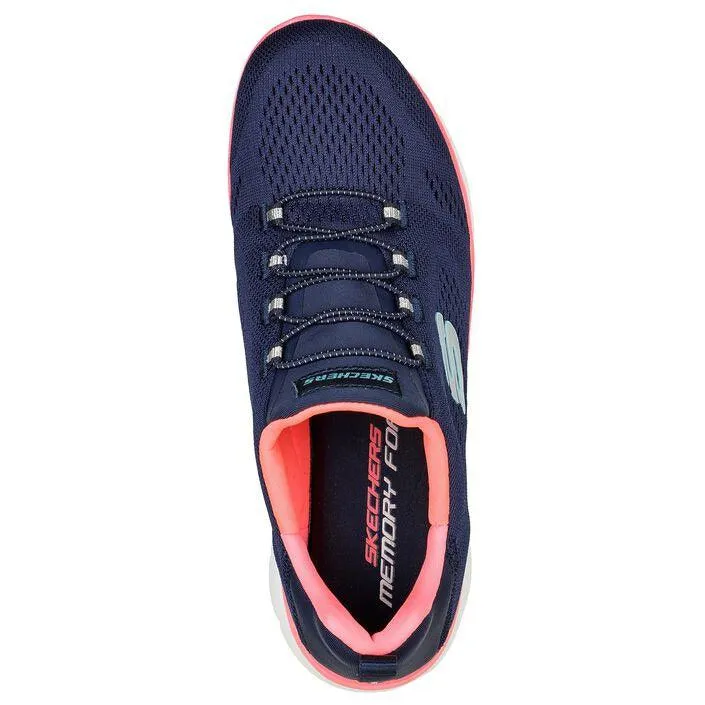 Skechers Womens Trainer Summits Perfect Views Navy/Neon Pink