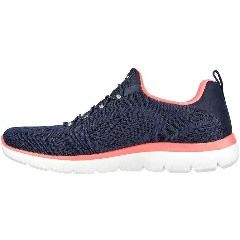 Skechers Womens Trainer Summits Perfect Views Navy/Neon Pink