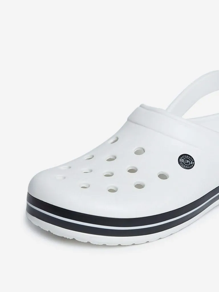 SOLEPLAY White Perforated Design Clogs