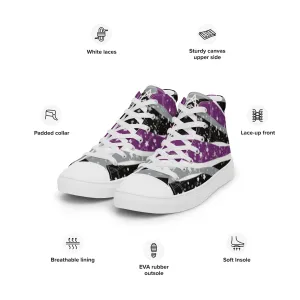 Starry Asexual High Top Canvas Shoes (Fem Sizing)