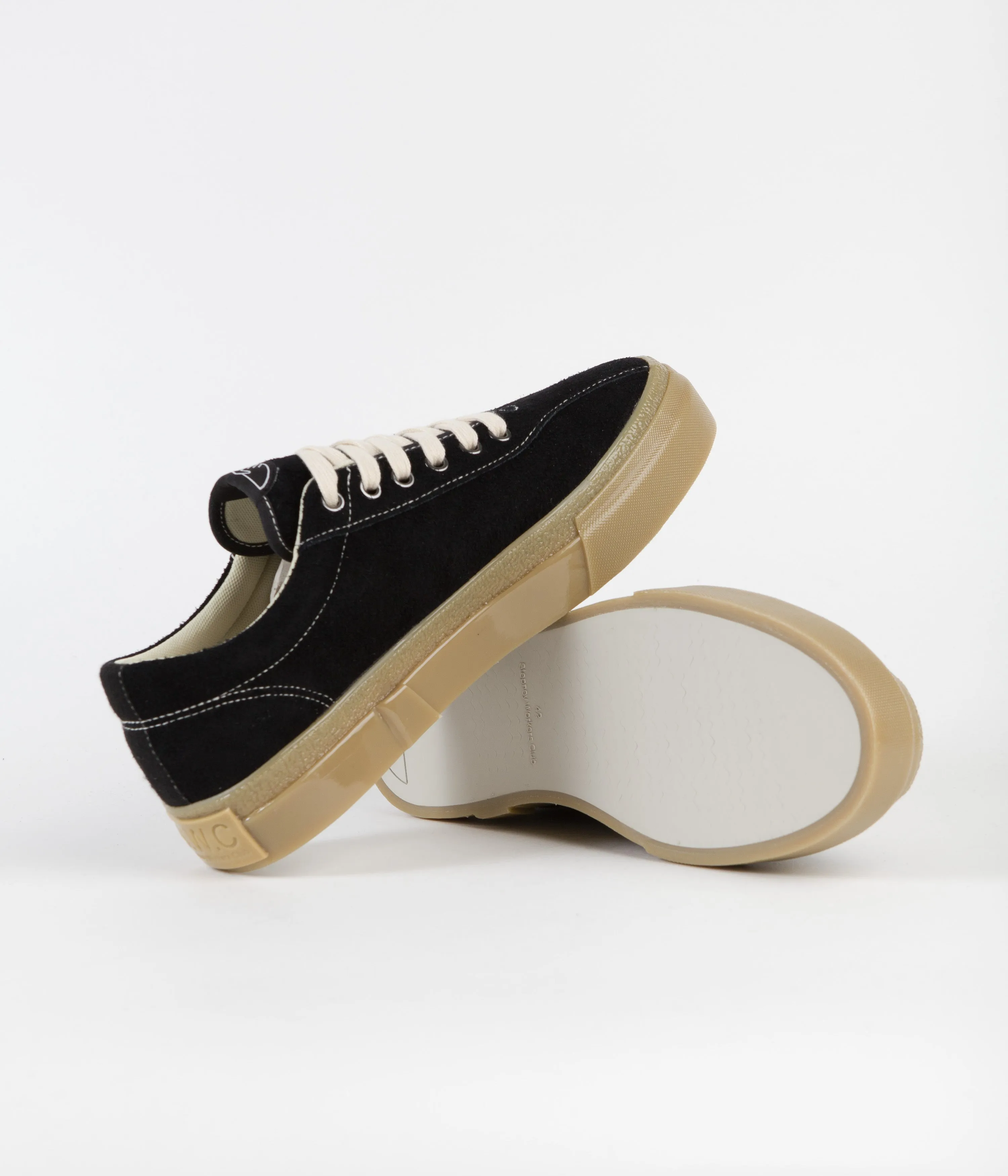 Stepney Workers Club Dellow Raw Suede Shoes - Black / Gum