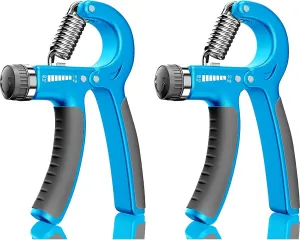 Strauss Adjustable Hand Grip Strengthener Black & Blue (Pack of 2)