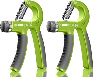 Strauss Adjustable Hand Grip Strengthener Black & Green (Pack of 2)