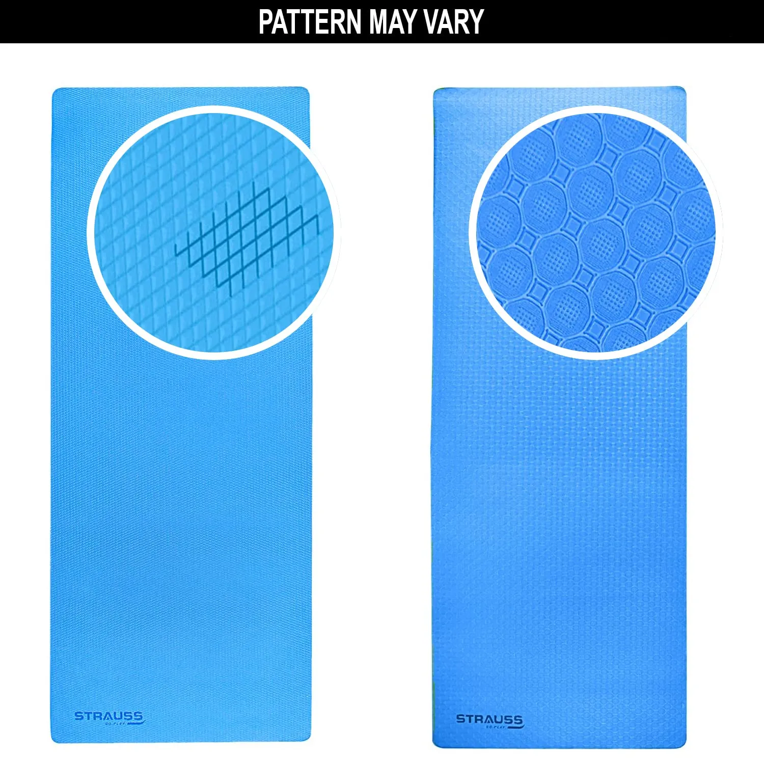 Strauss Anti Skid TPE Yoga Mat with Carry Bag, 4mm, (Sky Blue)