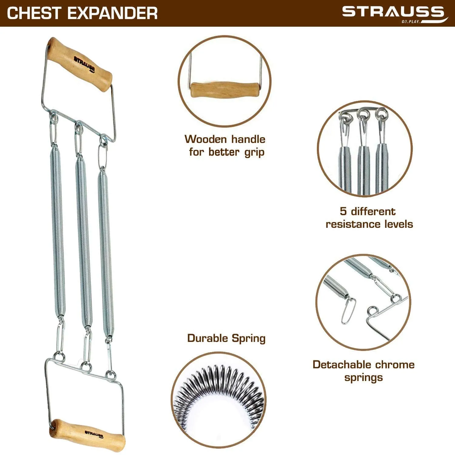 Strauss Chest Expander with 3 Springs