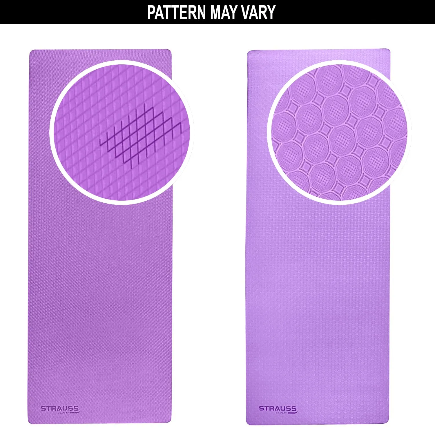 STRAUSS TPE Dual Layer Yoga Mat| Exercise Mat for Yoga,Pilates & Gym| Lightweight & Eco-Friendly Material | Yoga Mat for Women and Men |Ideal for Home Gym Workout |Includes Carry Bag | 4MM,(Purple)