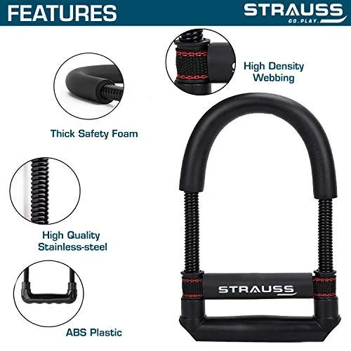 Strauss Wrist Exerciser, Black and Adjustable Hand Grip Strengthener, (Grey/Black)