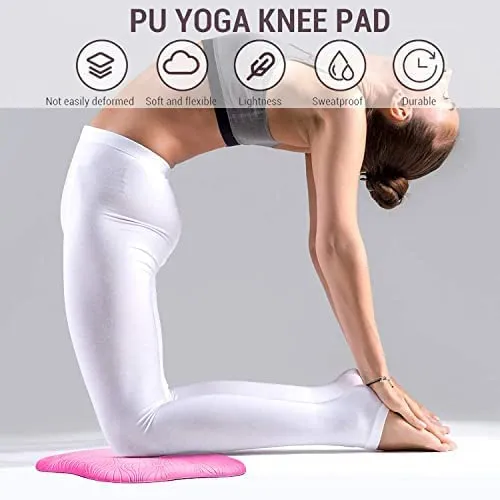 Strauss Yoga Knee & Elbow Cushion Pad | Support for Knees, Hands, Wrists, Elbows | Ideal for Planks, Push-ups, Yoga, Meditation, Pilates & Workout | Padding for Joint Protection and Stability, (Pink)