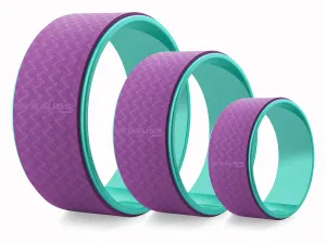 Strauss Yoga Wheel | Ideal for Stretching, Backbends, Exercise, Deep Tissue Massage & Back Pain Relief | Dharma Yoga Prop Wheel with Ultimate Comfort  | Set Of 3, (Purple)