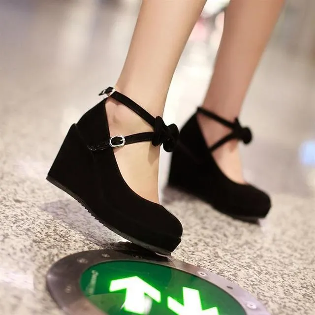 Sweet Bow Strap Heel Shoes SD00228