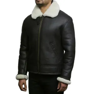 Tailor Made Men's Genuine Cream Sheepskin Leather Flying Pilot B3 Jackets