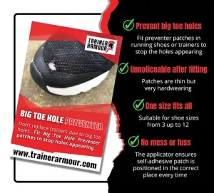 Trainer Armour Big Toe Hole Preventer Black