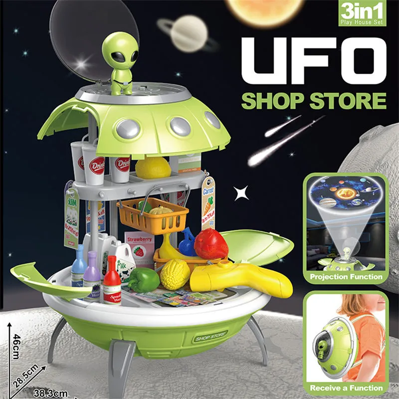 UFO Projector Supermarket Store Backpack Role Play Toy