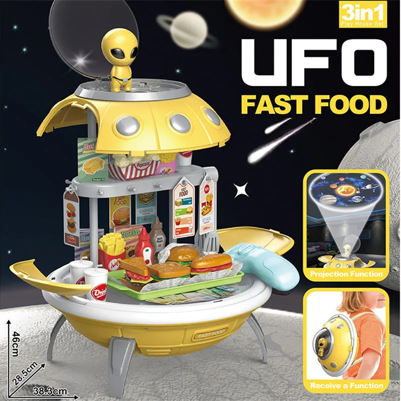 UFO Projector Supermarket Store Backpack Role Play Toy