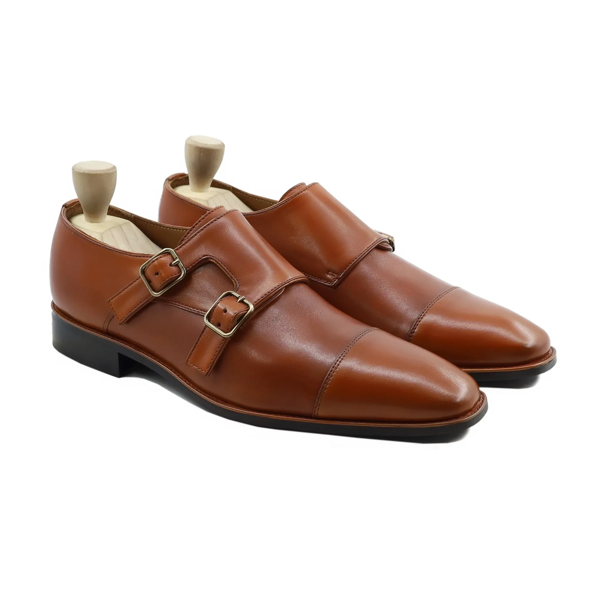 Umea - Men's Tan Calf Leather Double Monkstrap