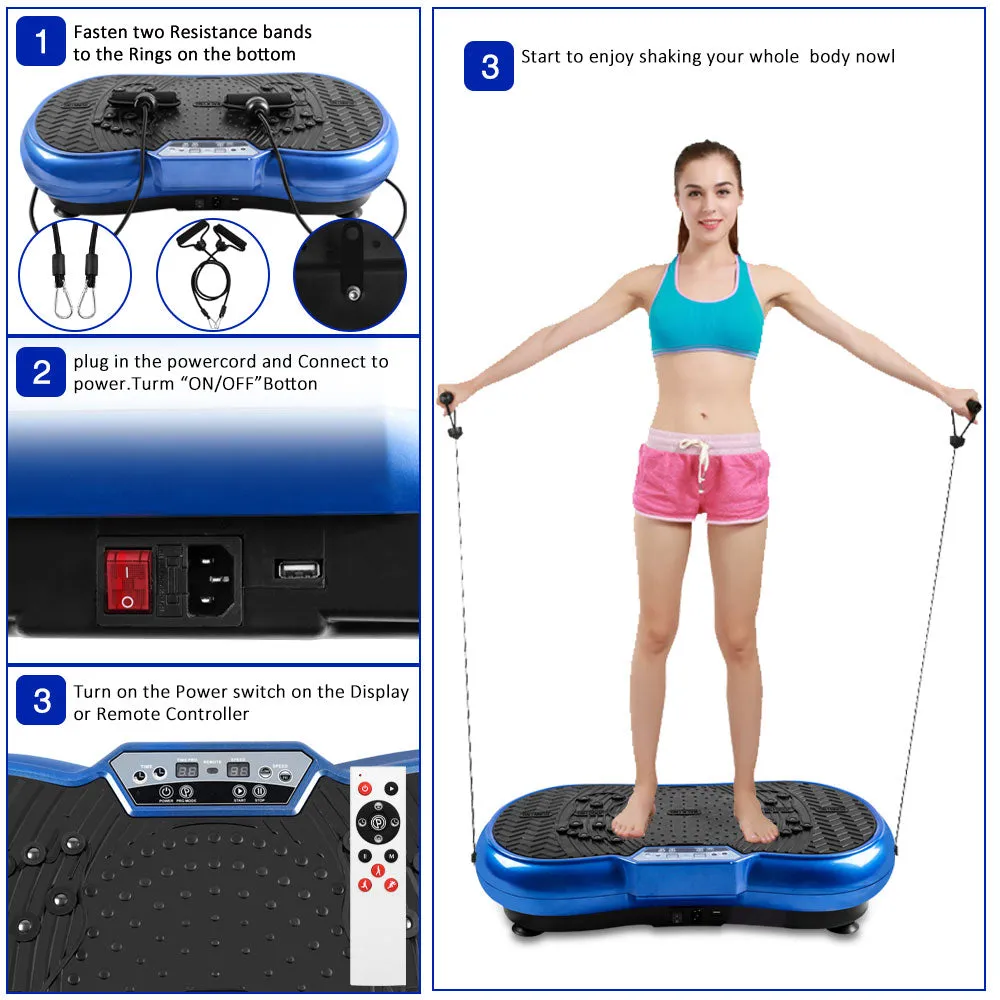 Vibration Platform with Rope Skipping Remote Control Whole Body Workout Fitness Trainer