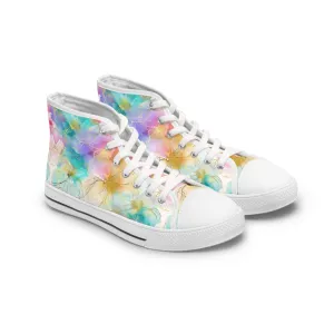 Watercolor Flowers Women's High Top Sneakers