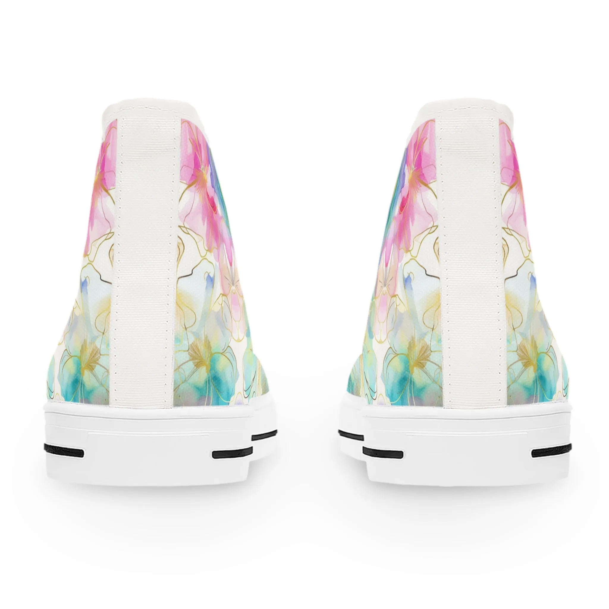 Watercolor Flowers Women's High Top Sneakers