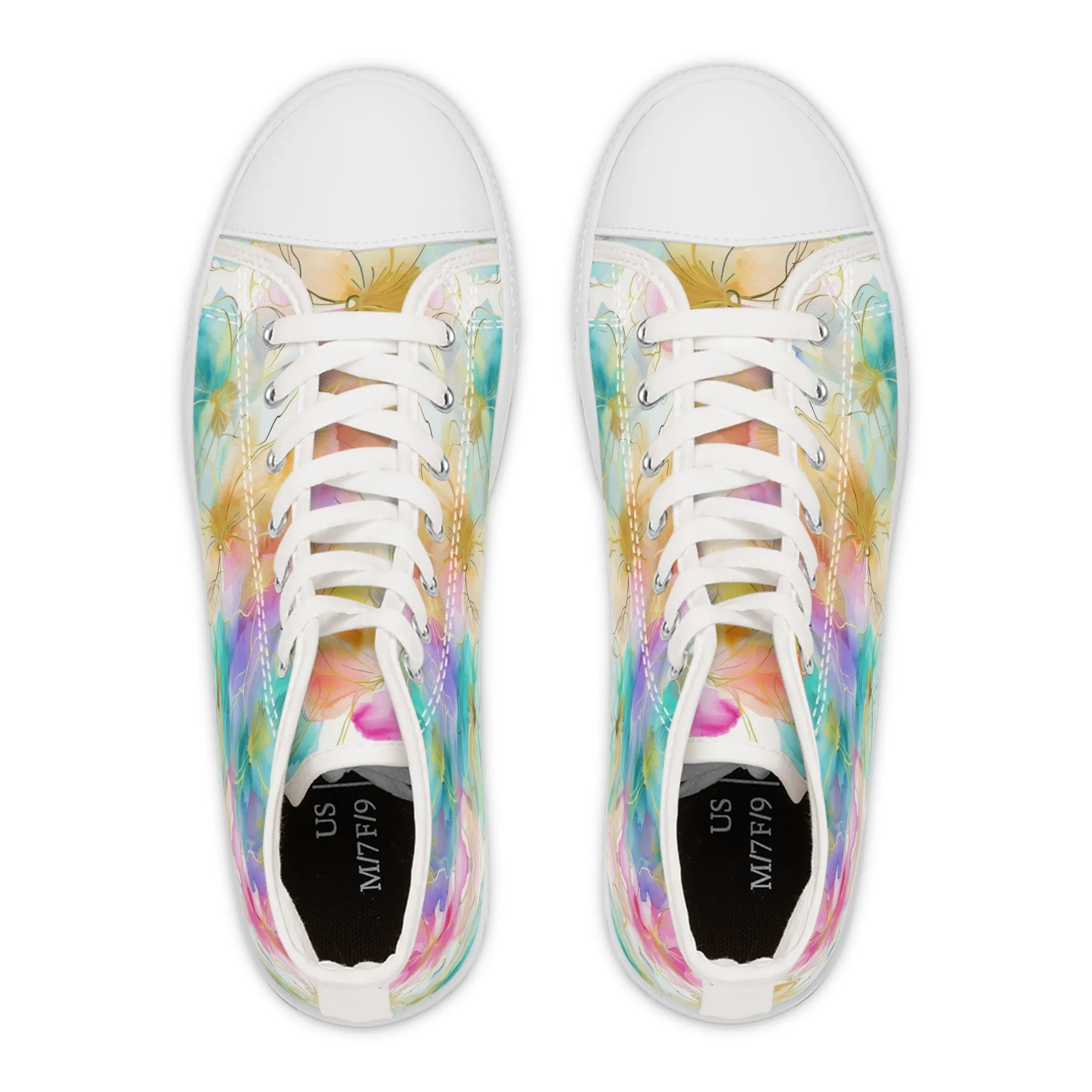 Watercolor Flowers Women's High Top Sneakers