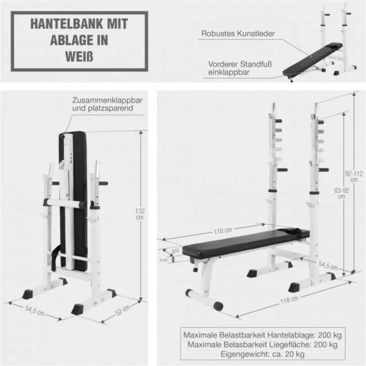 Weight Bench with Adjustable Barbell Rack