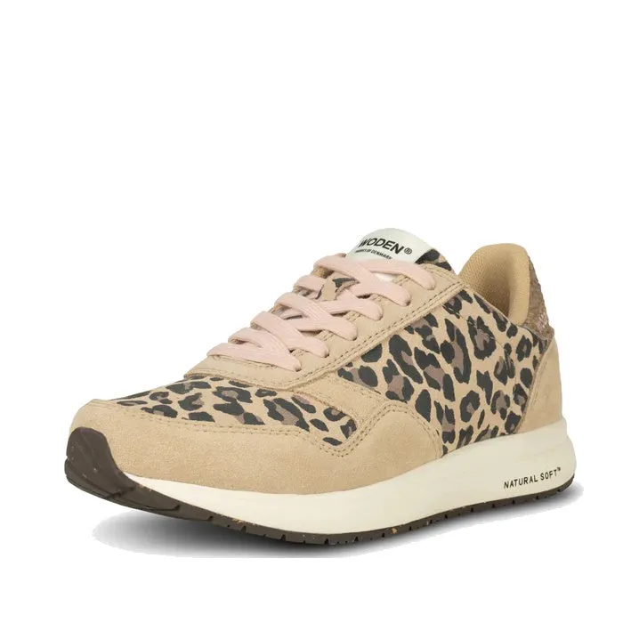 Woden Nicoline Suede - Leopard Tan Womens Sneaker